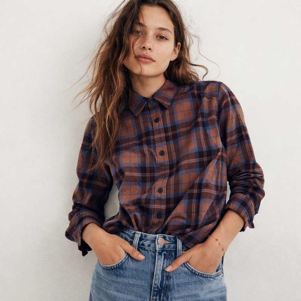 Perry Ellis Plaid Flannel Size Large Outdoor Trail Gorpcore Cabin Core Casual